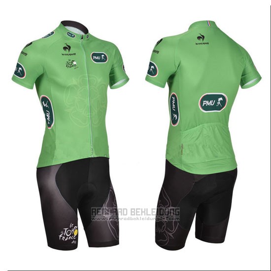 2014 Fahrradbekleidung Tour de France Grun Trikot Kurzarm und Tragerhose - zum Schließen ins Bild klicken